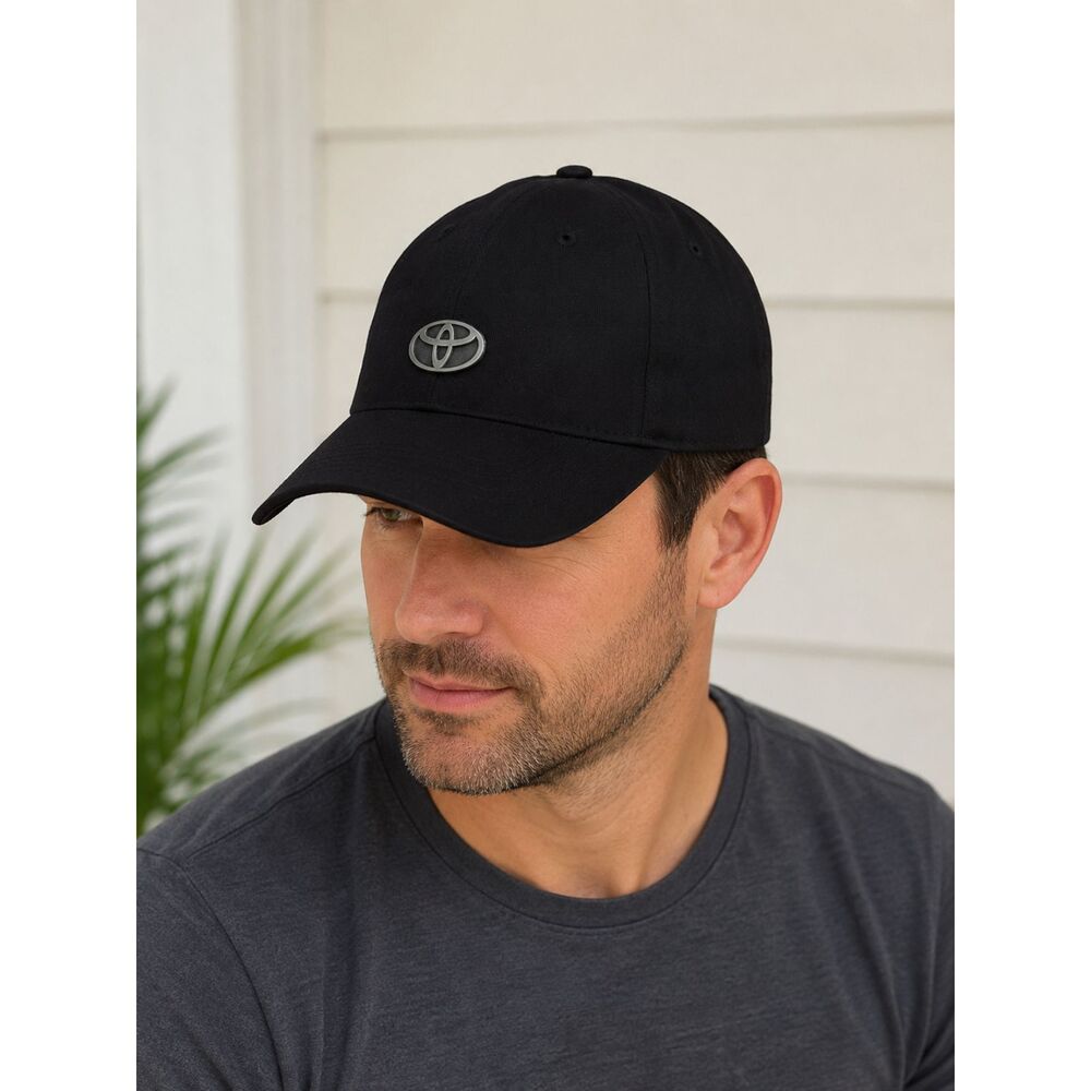Toyota Pewter Logo Black Adjustable Baseball Cap Hat Fersten Worldwide NWOT